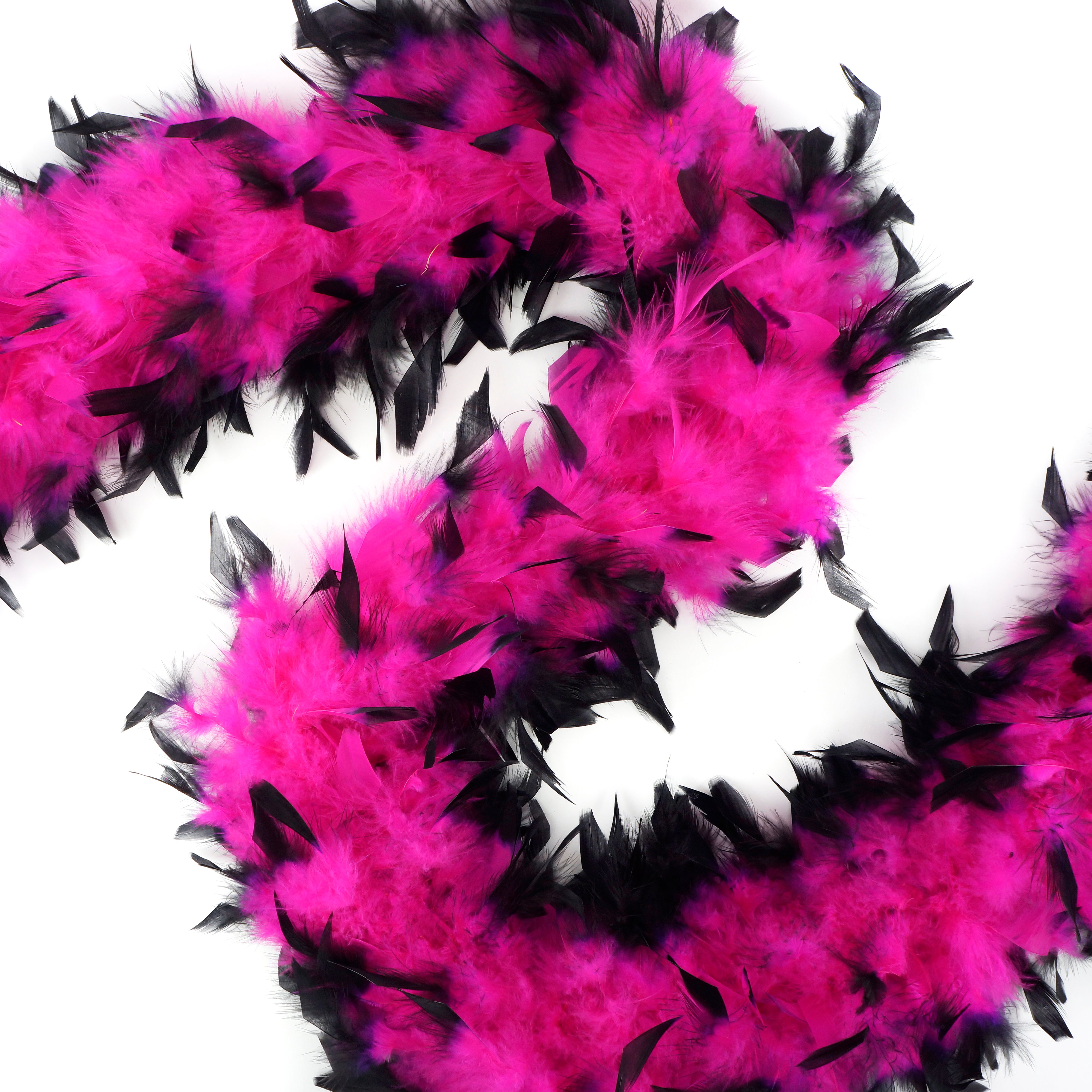 65 Grams Baby Pink With Black Tips Chandelle Feather Boa – Cynthias-Feathers .com