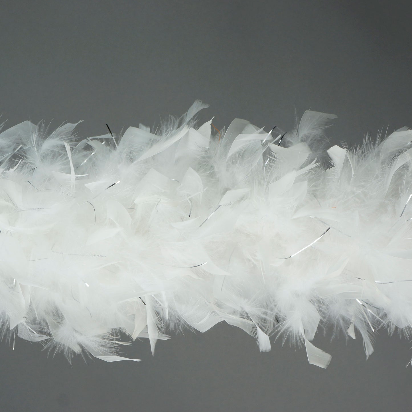 Chandelle Feather Boa with Lurex - Heavyweight - White/Gold Lurex