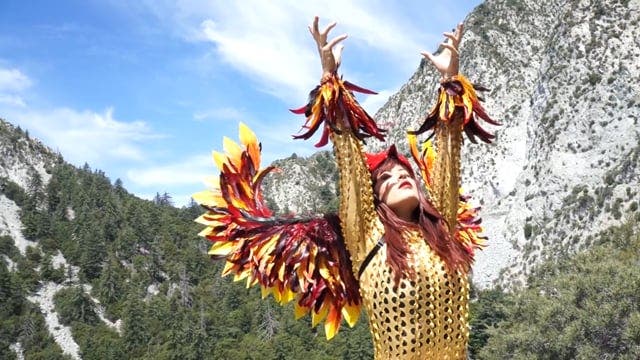 Phoenix Firebird Feather Mask For Carnival And Halloween Costume - Red