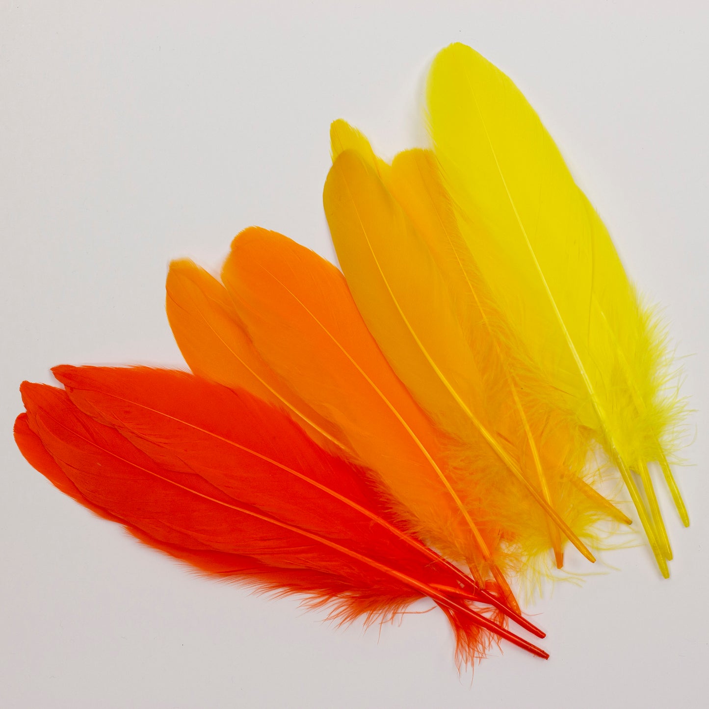 Goose Feathers 7-8" - 12 pcs - Fire Mix