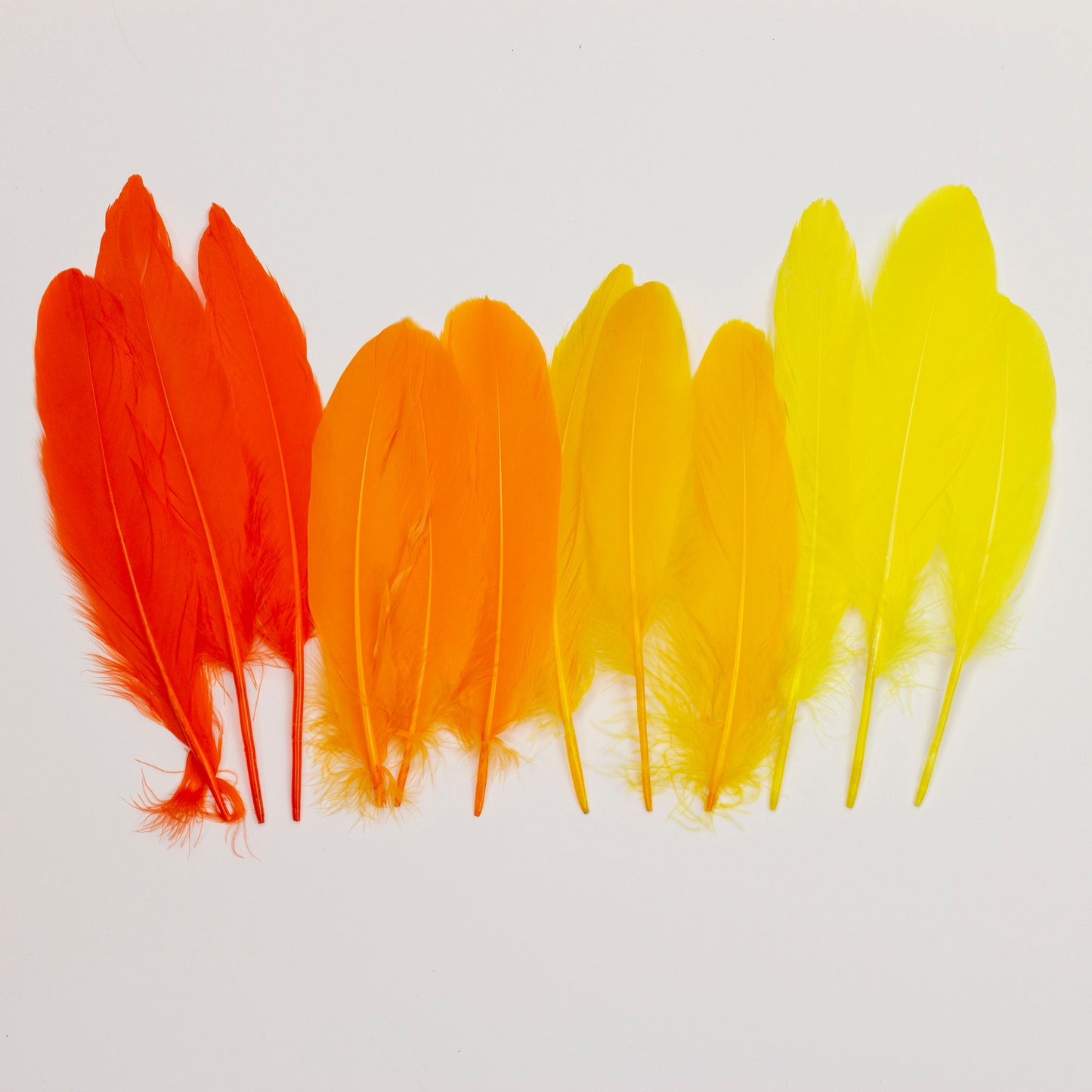 Goose Feathers 7-8" - 12 pcs - Fire Mix