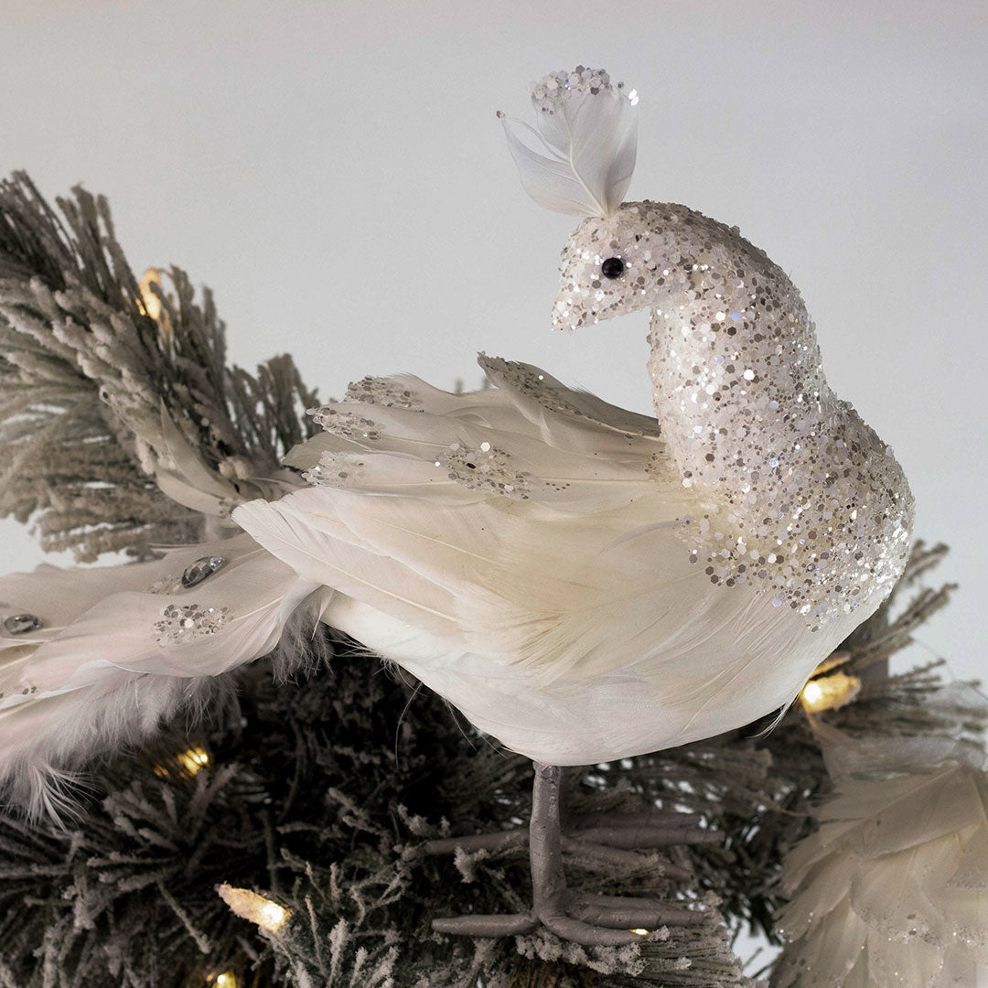 White Peacock Ornament