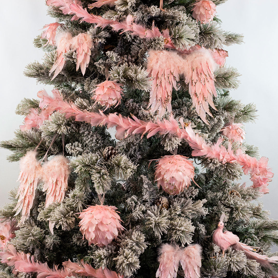 Pink Feather Angel Wing Ornament