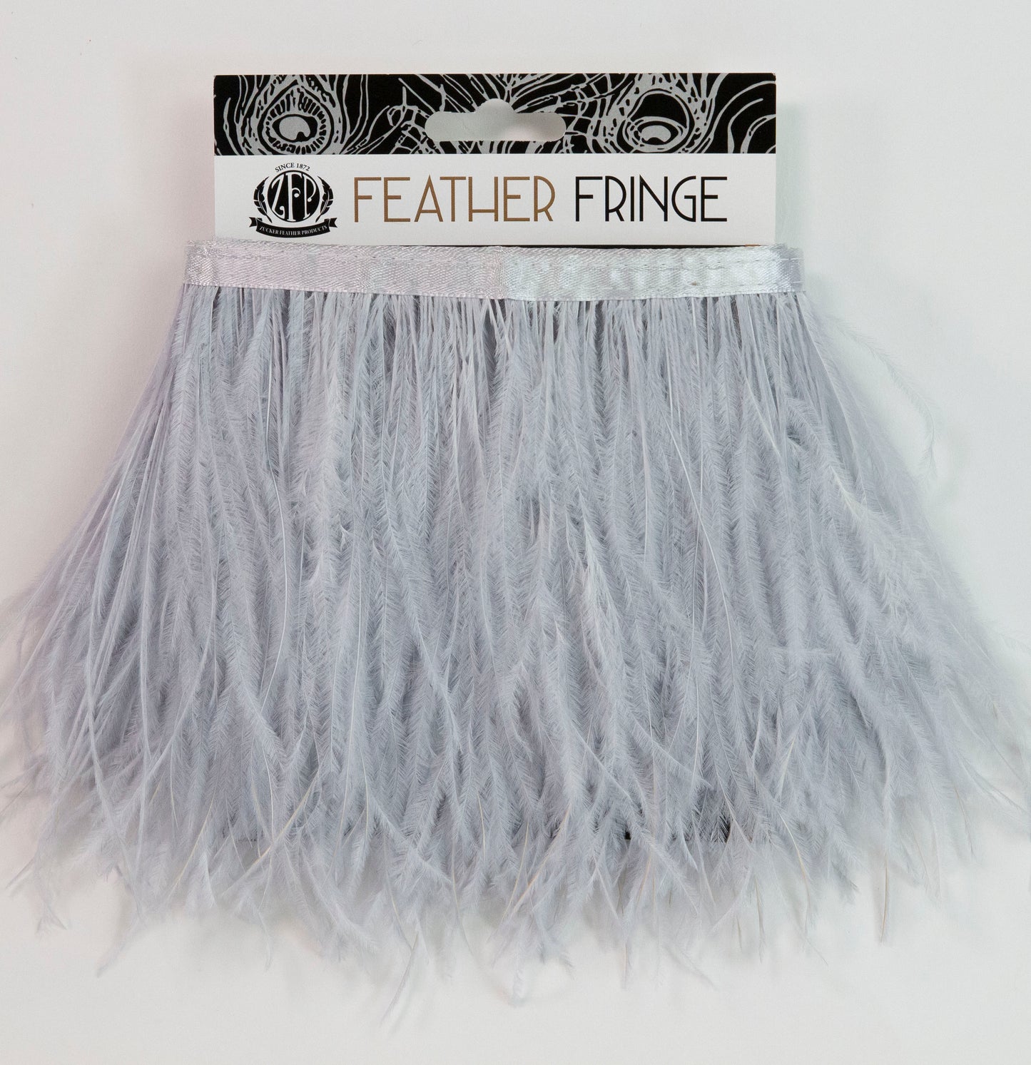 Ostrich Feather Fringe 2PLY - Silver