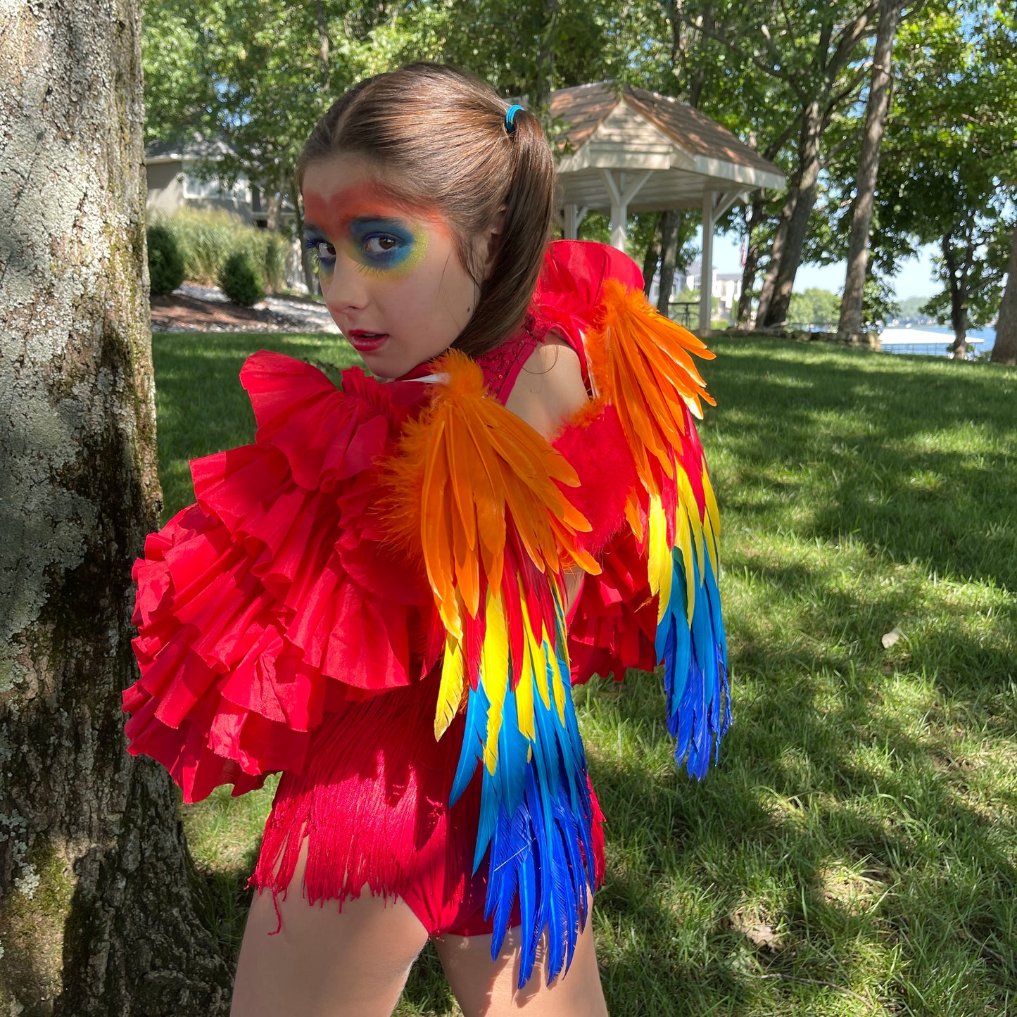 Scarlet Macaw Costume Feather Wings