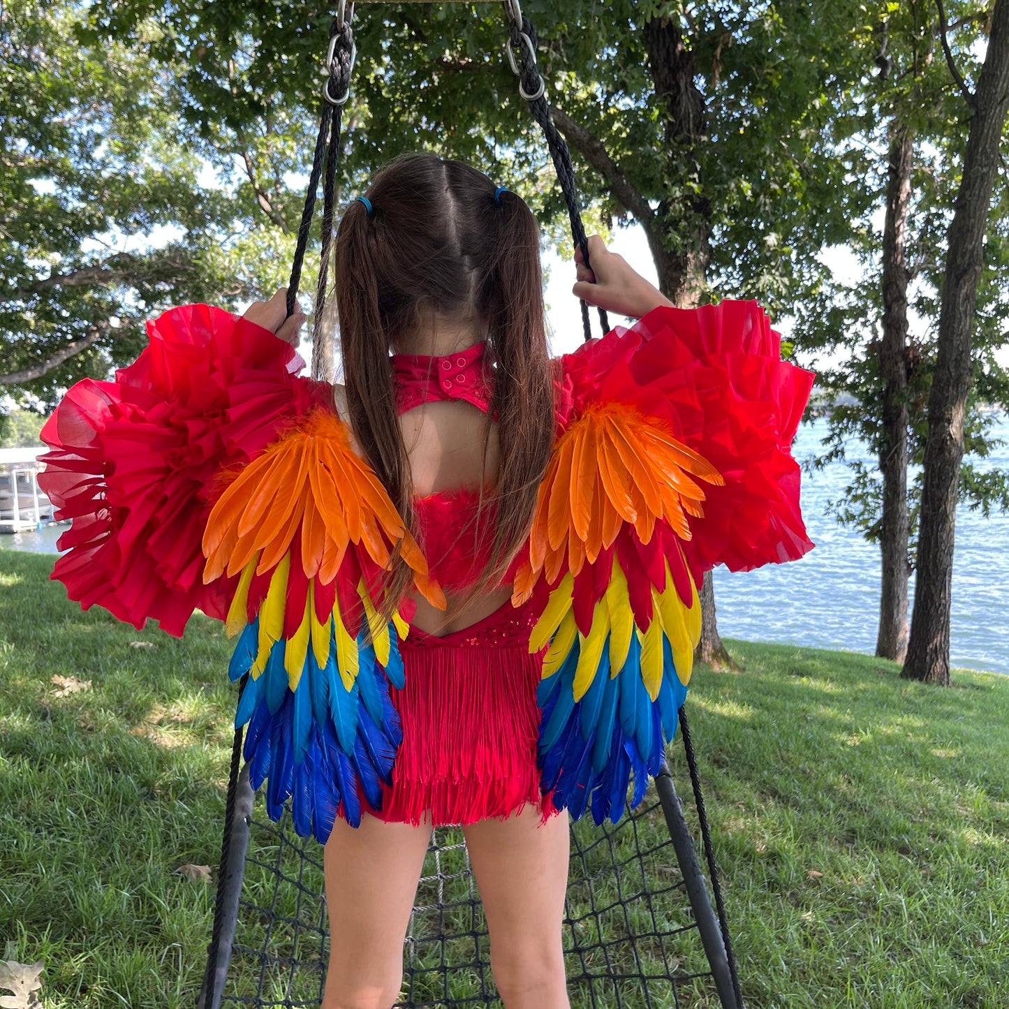 Scarlet Macaw Costume Feather Wings