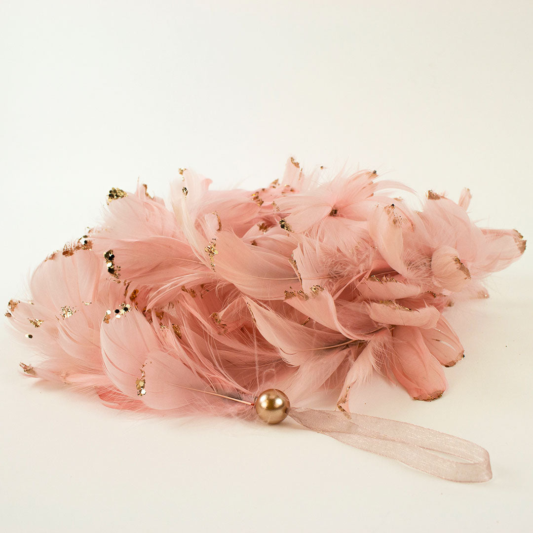 Feathered Pink Christmas Garland