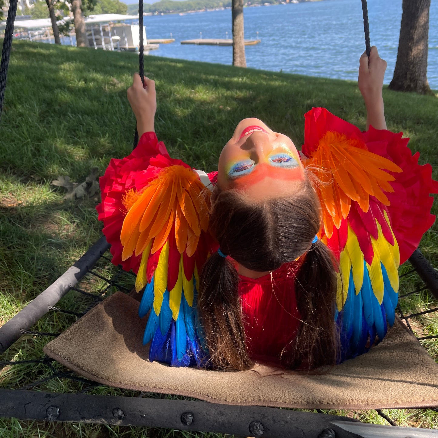 Scarlet Macaw Costume Feather Wings