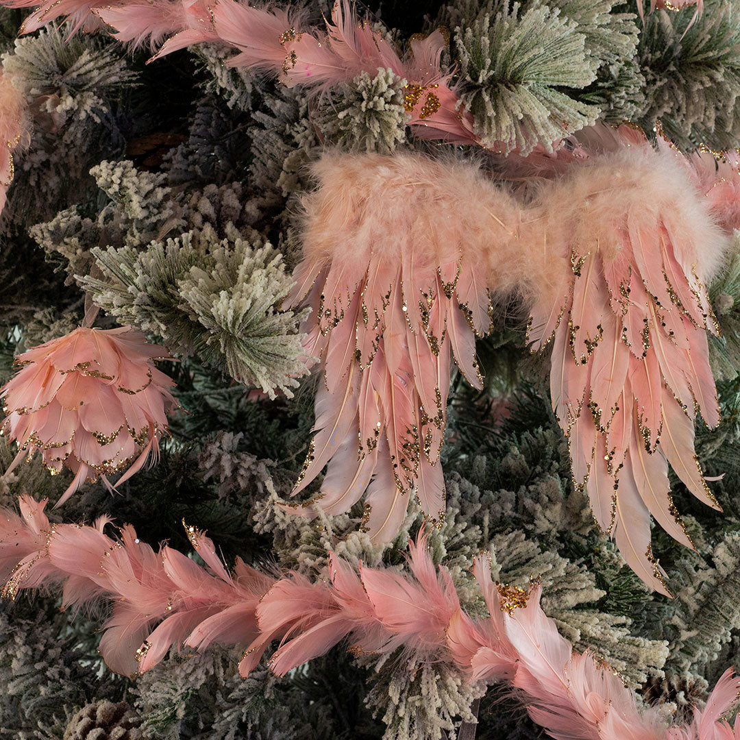 Pink Feather Angel Wing Ornament