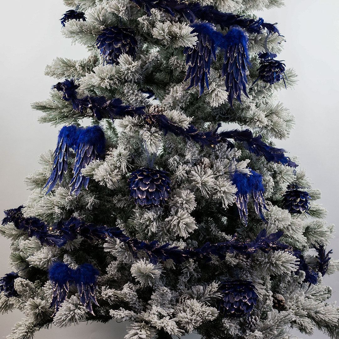 Navy Blue Feather Angel Wing Ornament