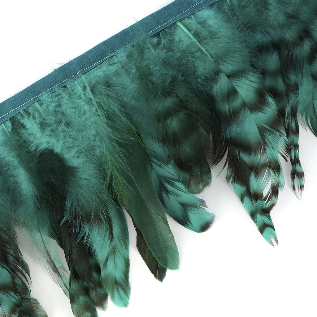 Grey Striped Schlappen Fringe Dyed Aquamarine