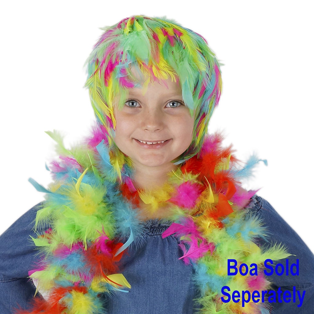 Hackle Feather Wig-Multi Colors - Bright Mix