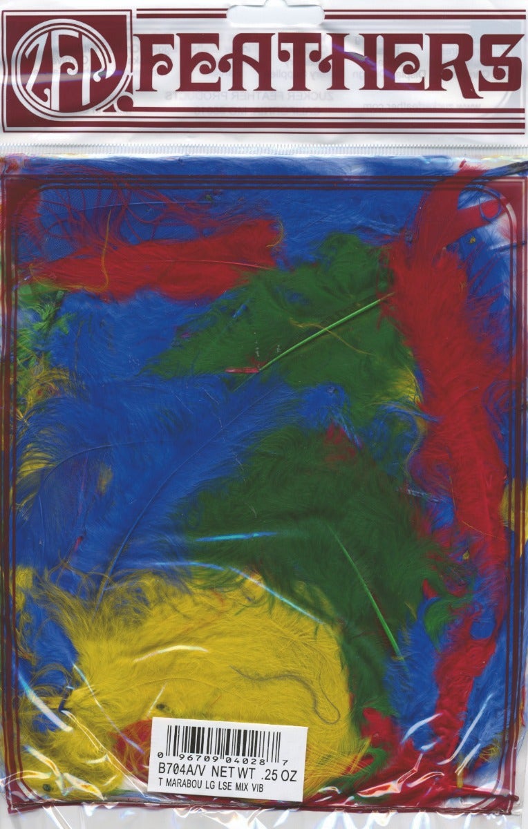 Loose Turkey Marabou Mix Dyed Feathers-Assorted Mix