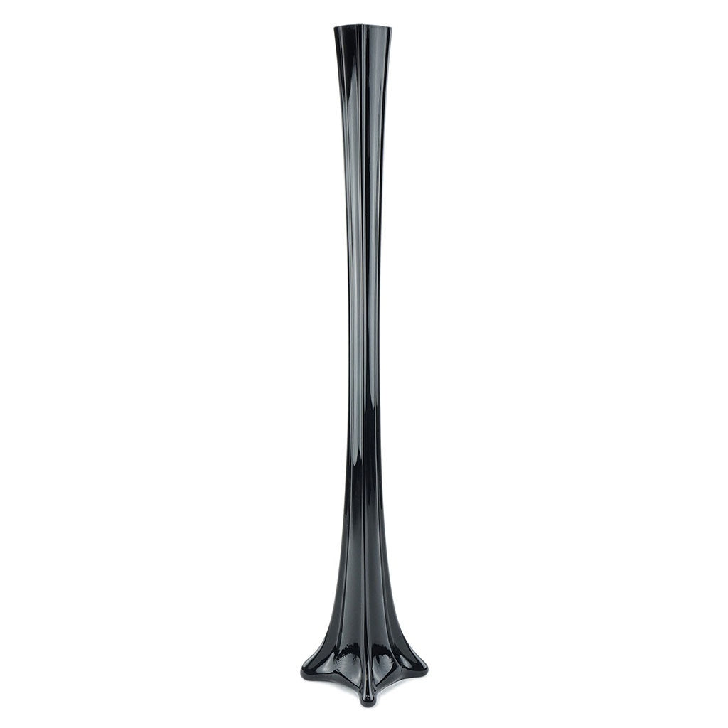 Elegant Feather Centerpiece on White Eiffel Vase