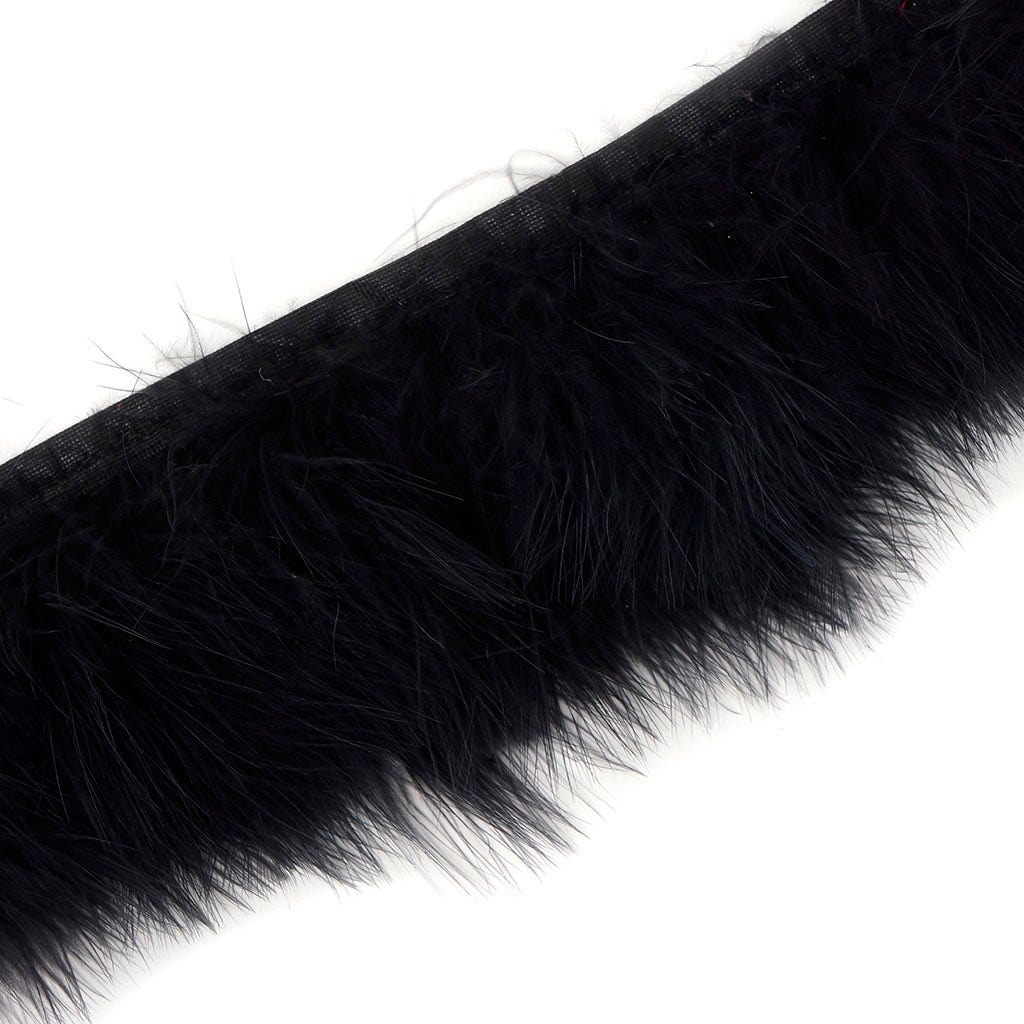 Marabou Feather Fringe Black
