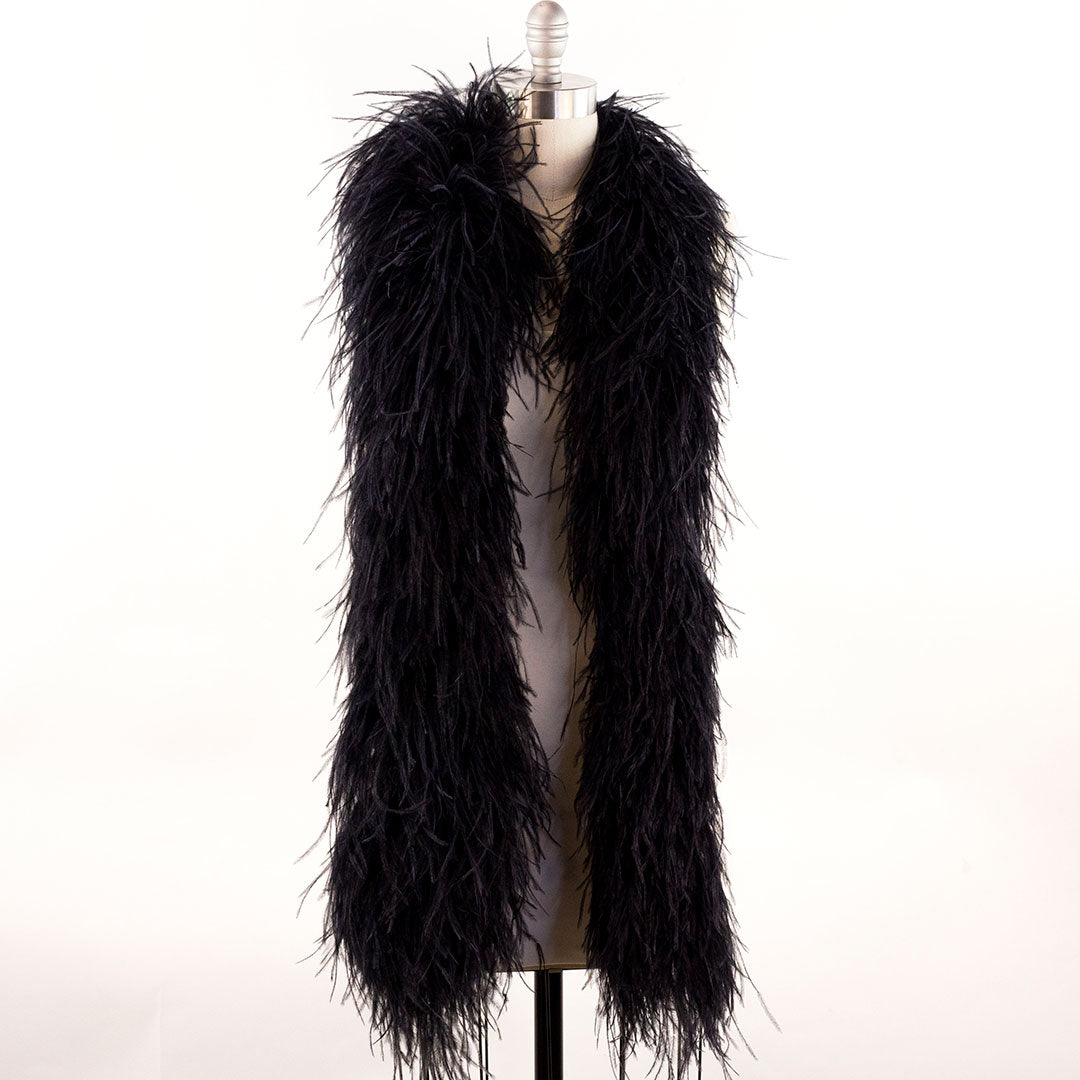 Black 10 Ply Ostrich Feather Boa