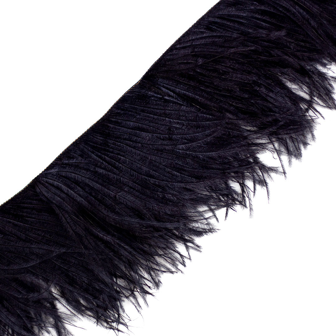 Fringe Trim | Ostrich Feathers 5-5½” | Black | 2 Yard 2 Ply