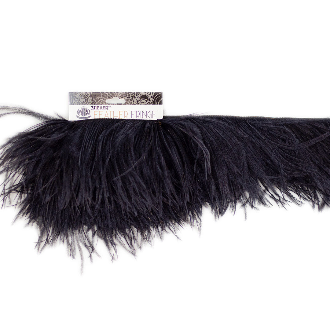 Fringe Trim | Ostrich Feathers 5-5½” | Black | 2 Yard 2 Ply