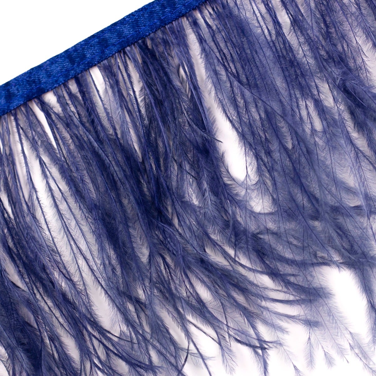 One-Ply Ostrich Feather Fringe - 1 Yard - Denim