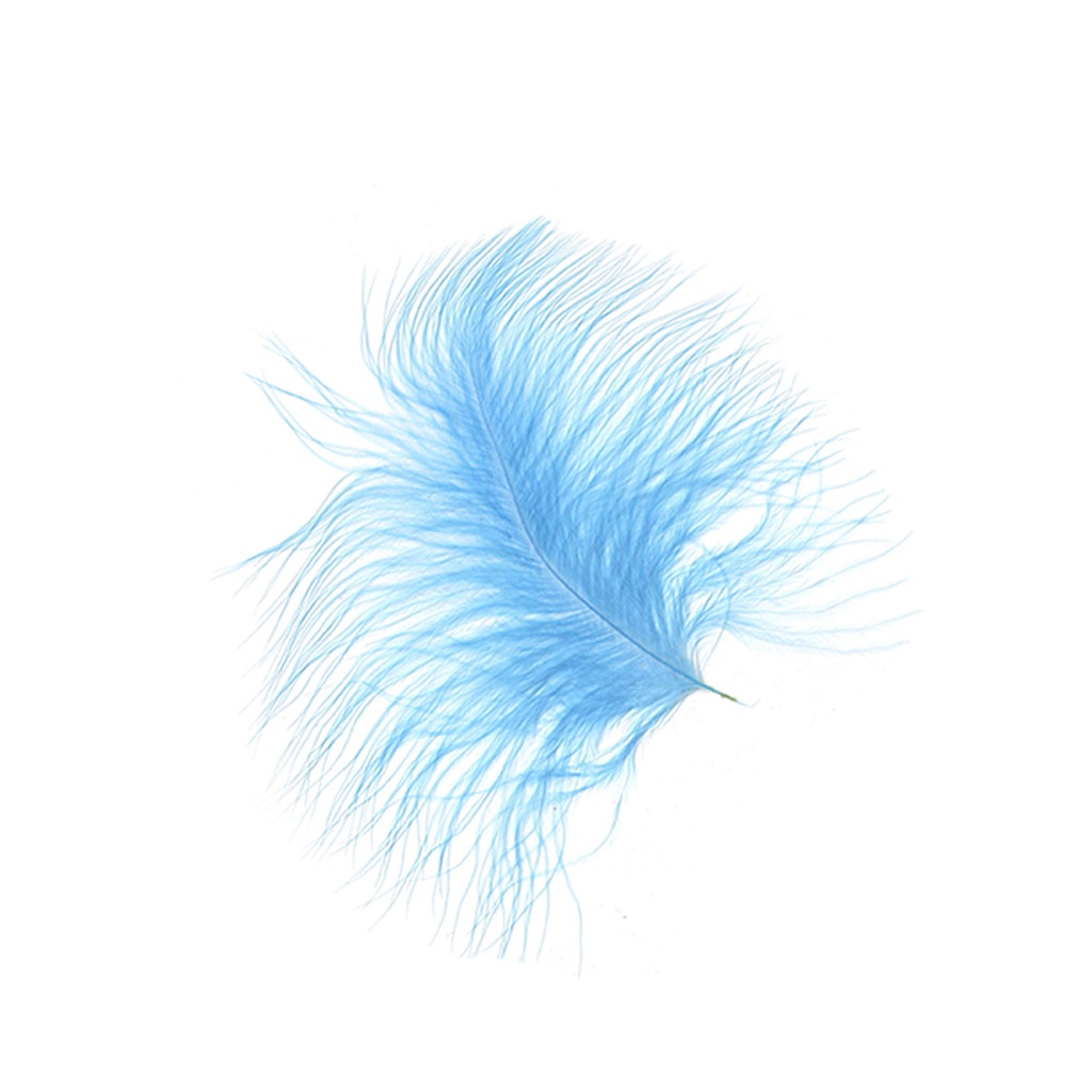 Loose Turkey Marabou Feathers 3-8" Dyed - Light Blue