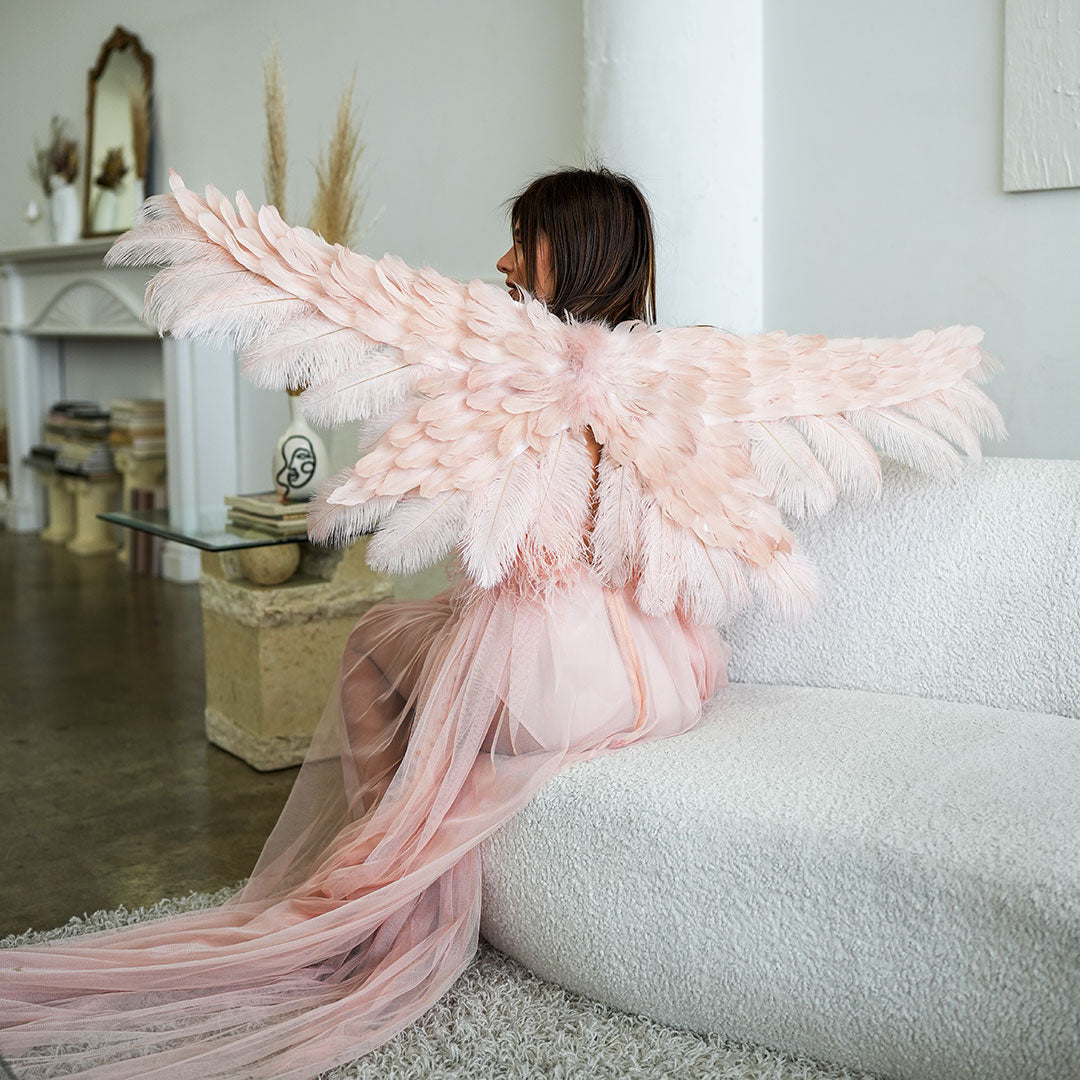 Large Angel Wings 64"X25" - Champagne