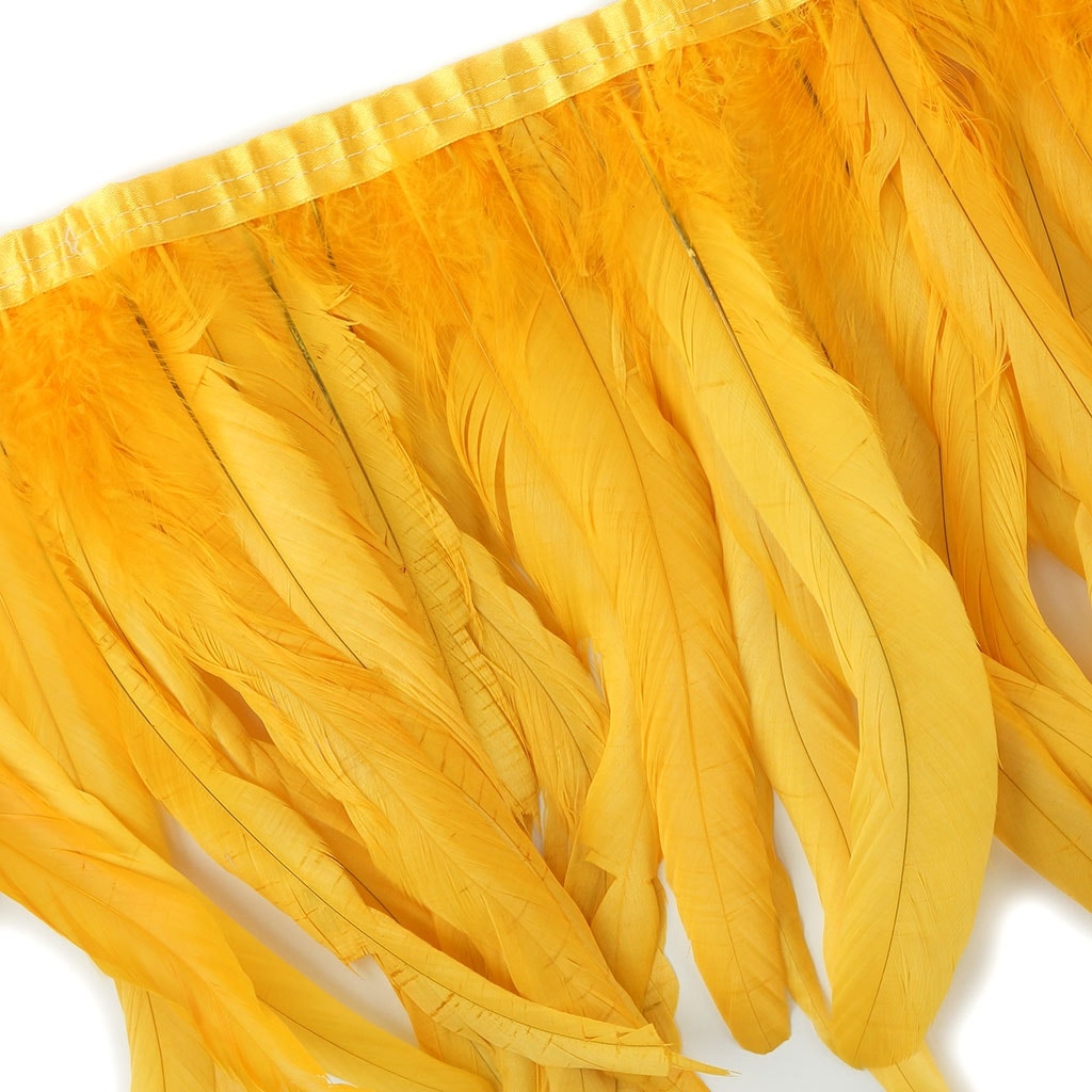 Bleach Dyed Coque Tail Fringe - 10-12" - Gold