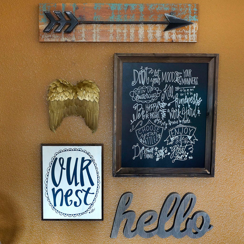 Gold Angel Wing Wall Decor - 11 x 11"