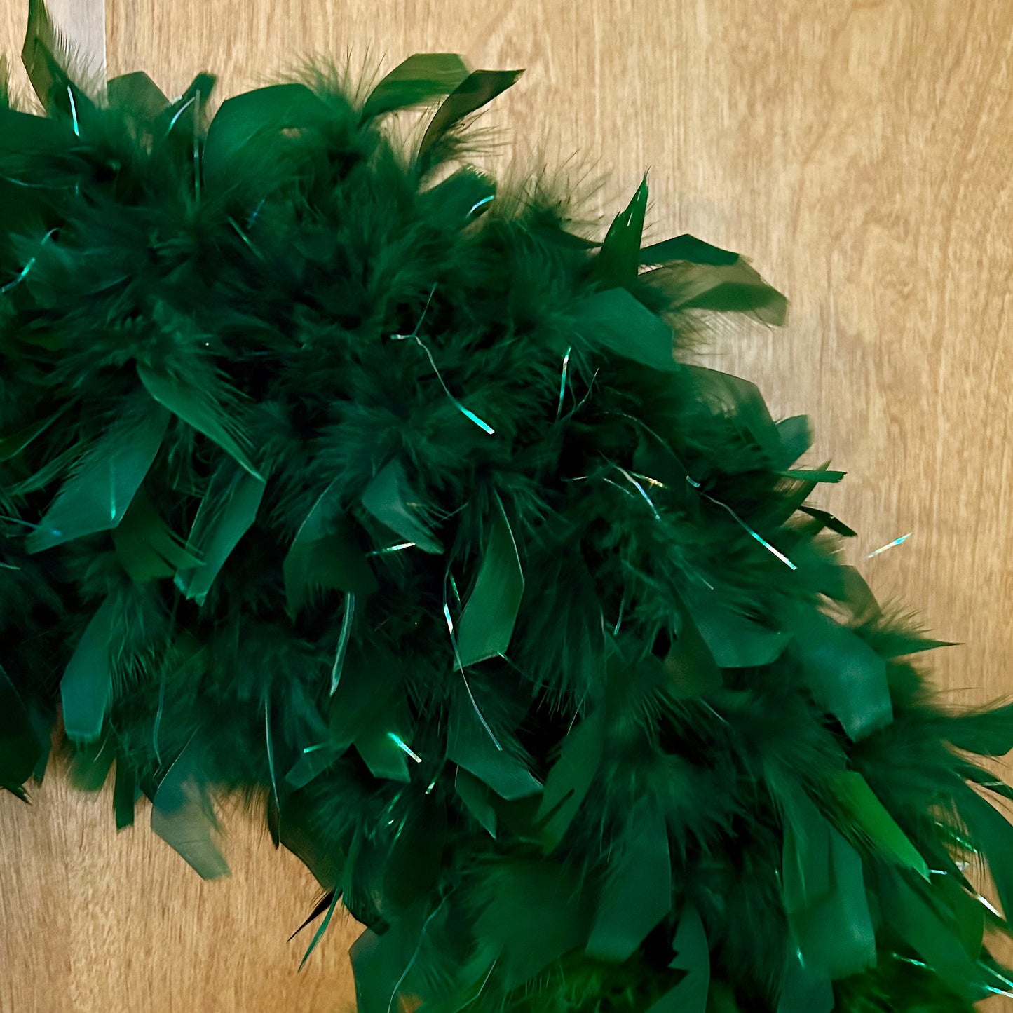 Chandelle Fluffy Wreath with Lurex - Forest Green/Opal Lurex