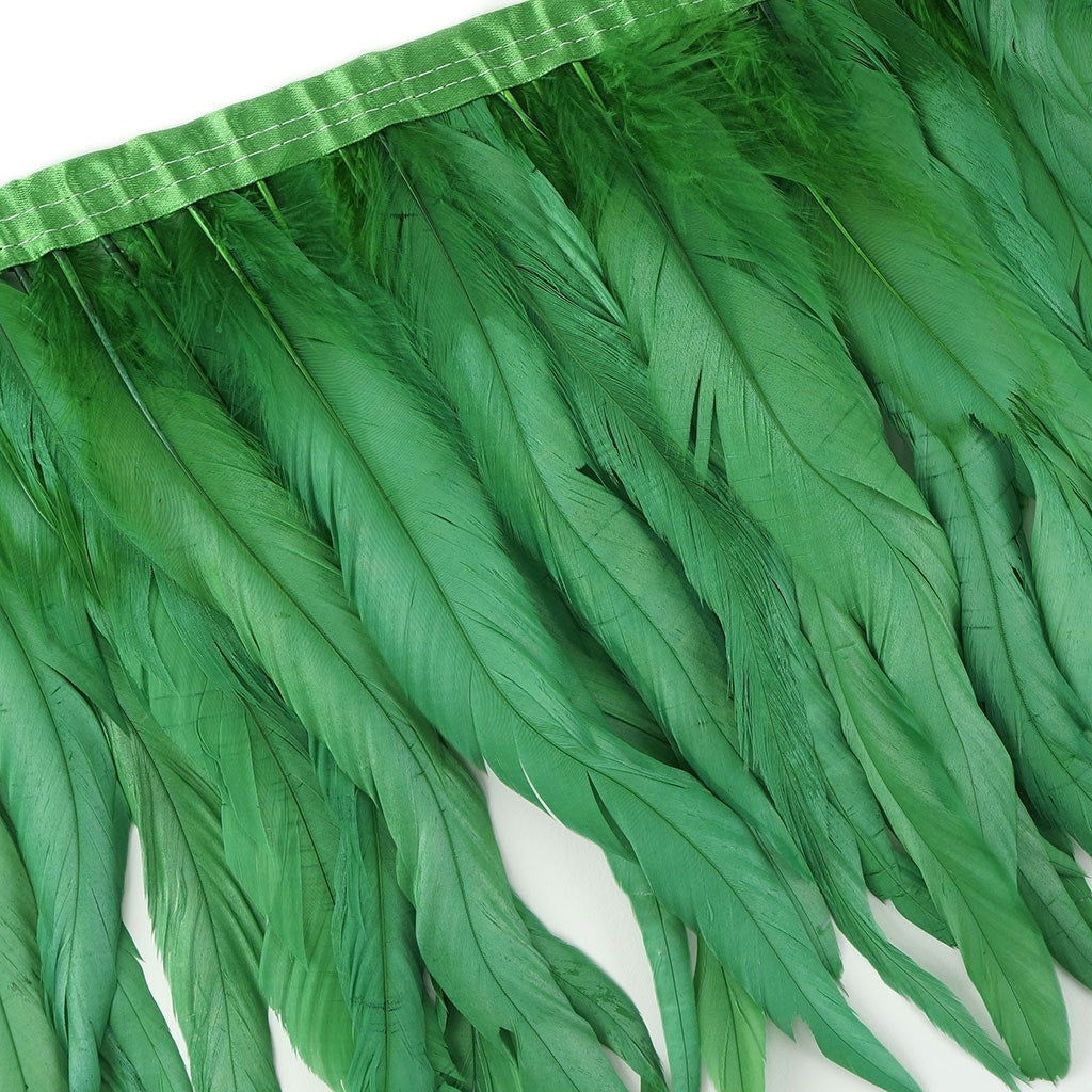 Bleach Dyed Coque Tail Fringe - 10-12" - Kelly