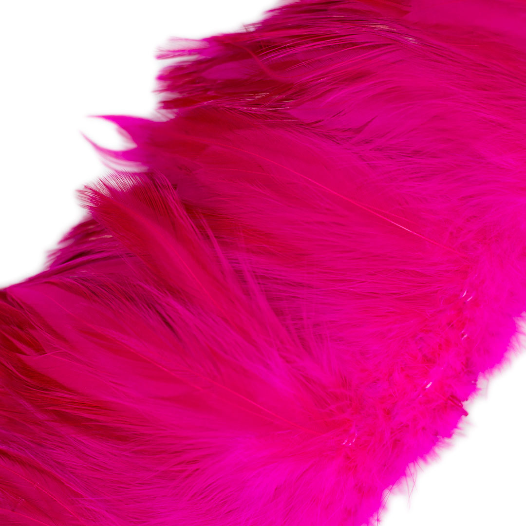 Bulk Rooster Hackle Feathers - White Dyed Pink Orient