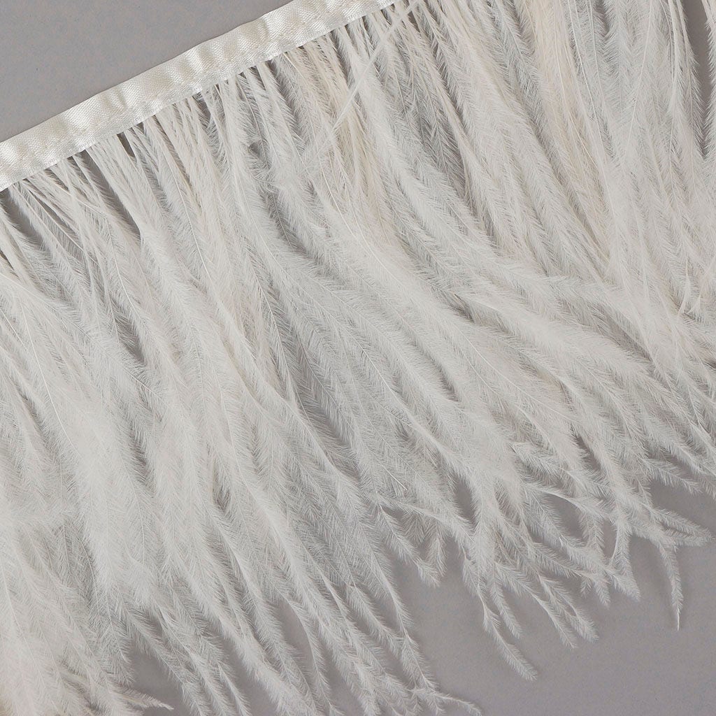 One-Ply Ostrich Feather Fringe - 1 Yard - Ivory