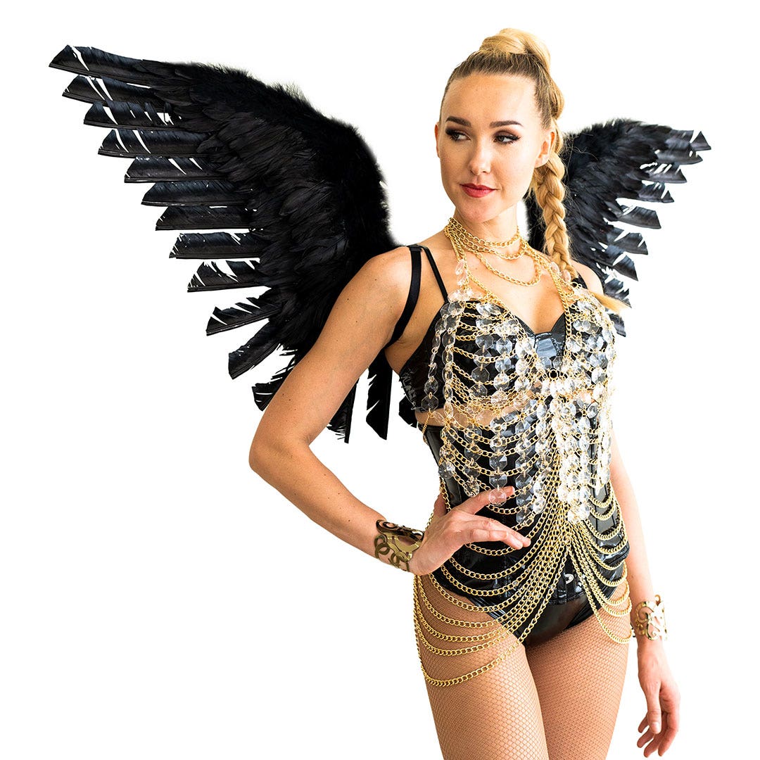 Large Angel Wings - Black