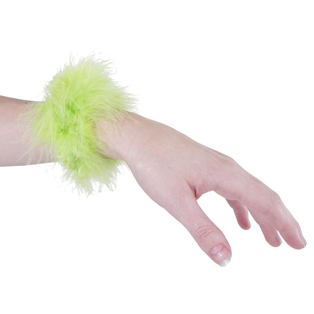 Marabou Cuffs & Hair Ties - Lime