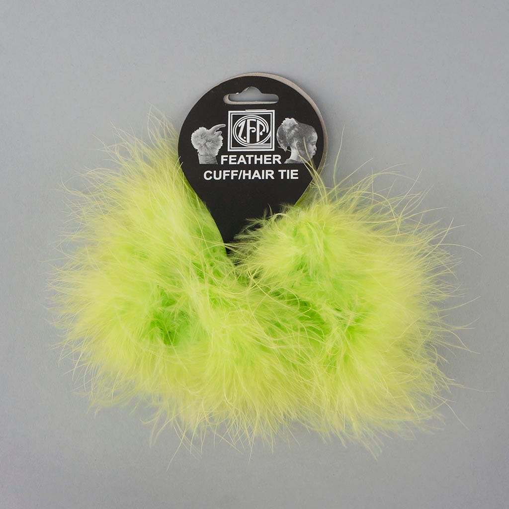 Marabou Cuffs & Hair Ties - Lime