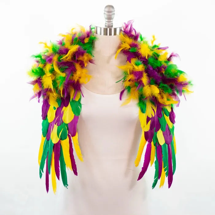 Feather Shrug - Mardi Gras