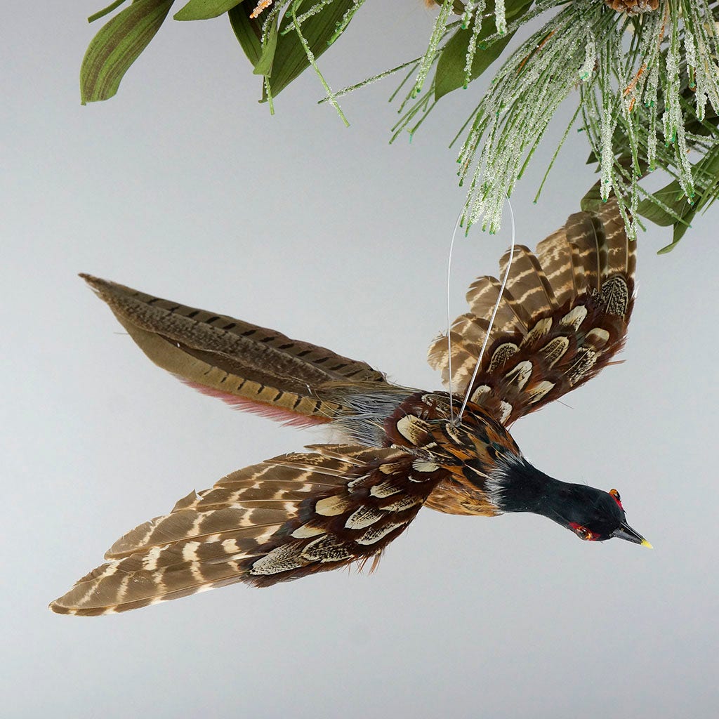 Natural Pheasant Bird Feather Ornament