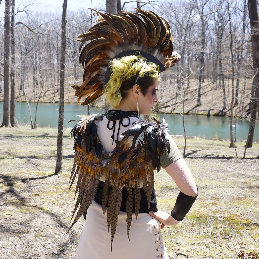 Adult Angel Fairy Costume Wings - Pheasant Feather Wing for Cosplay or Halloween