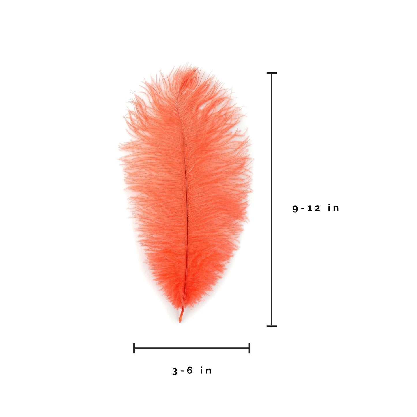 Ostrich Feathers 9-12" Drabs - Hot Orange