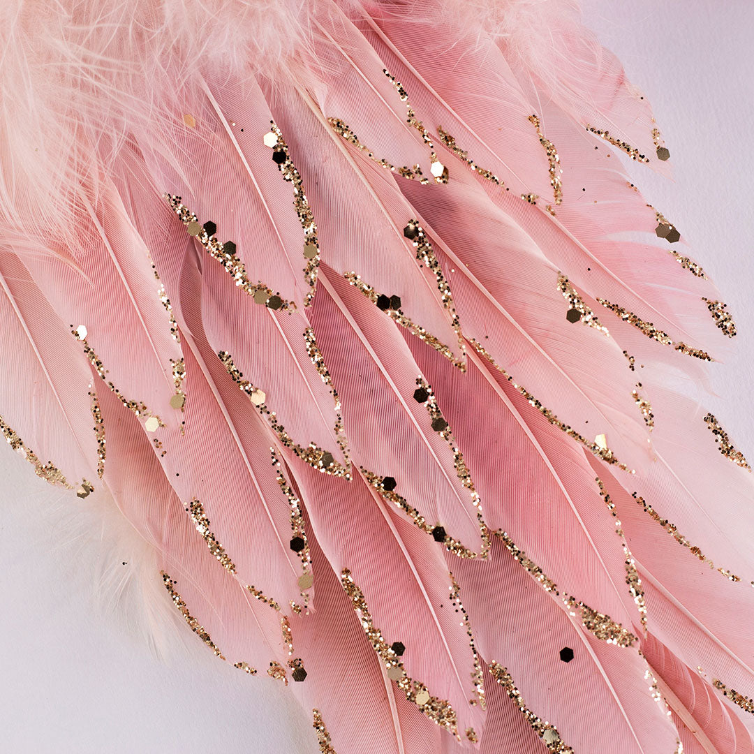 Pink Feather Angel Wing Ornament