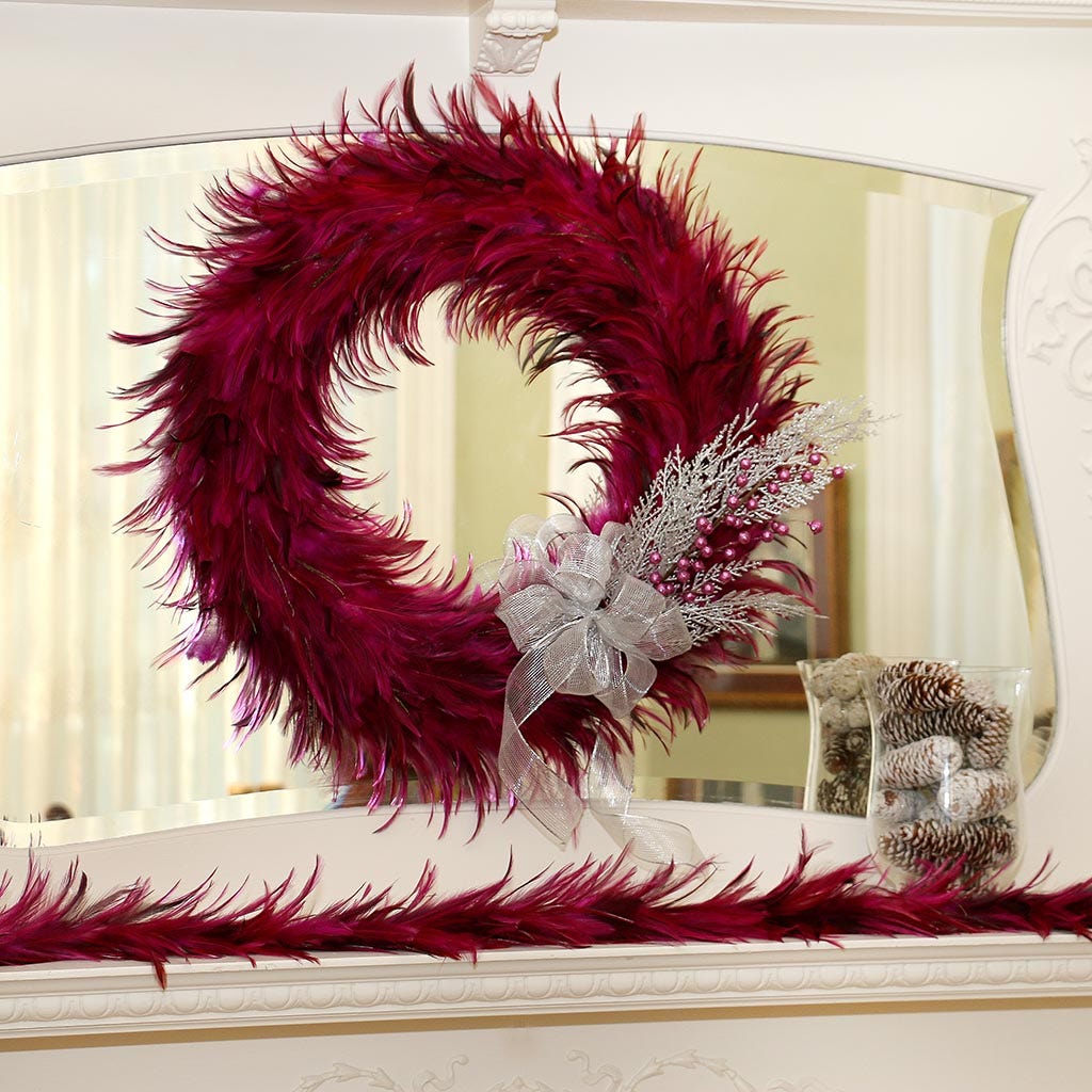 Hackle Feather Garland 2YD - Shocking Pink