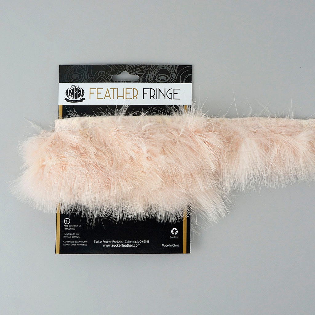 Marabou Feather Fringe Champagne