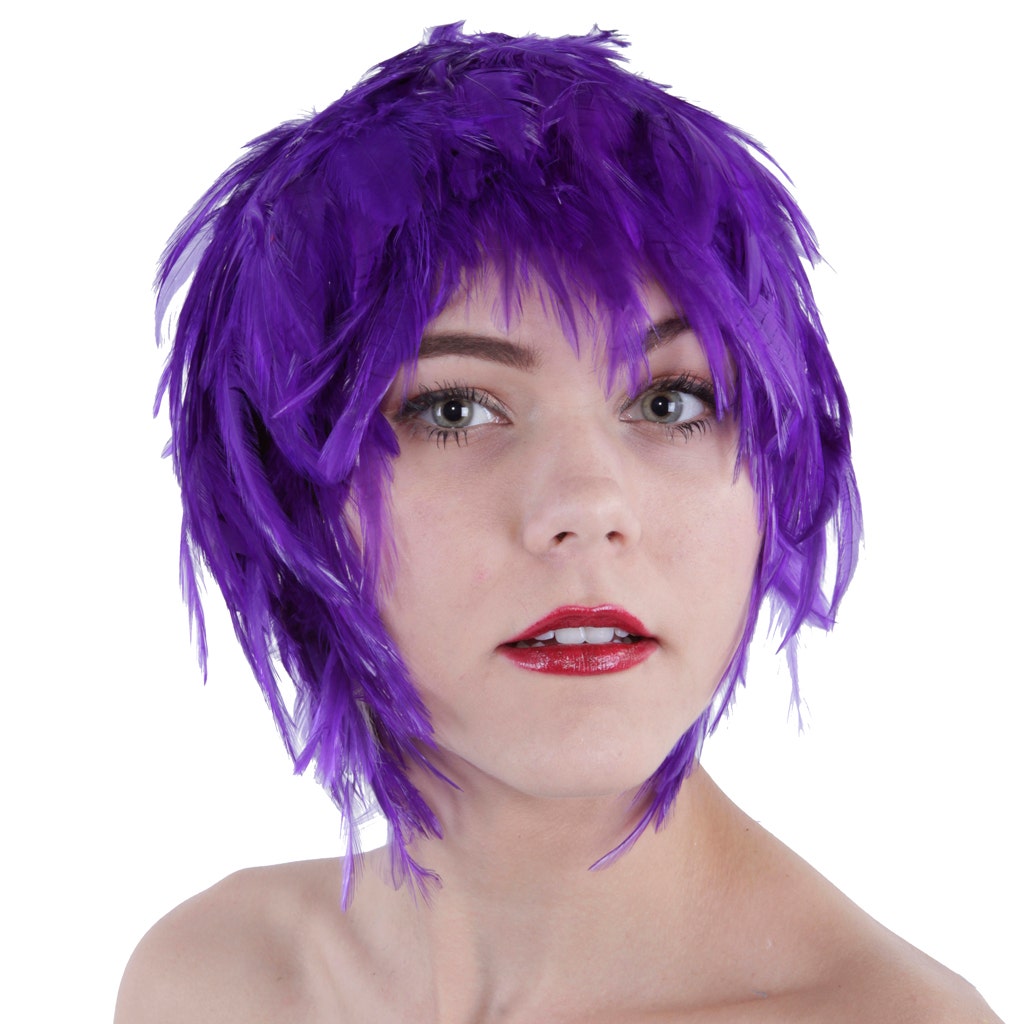 Hackle Feather Wig-Solid - Regal