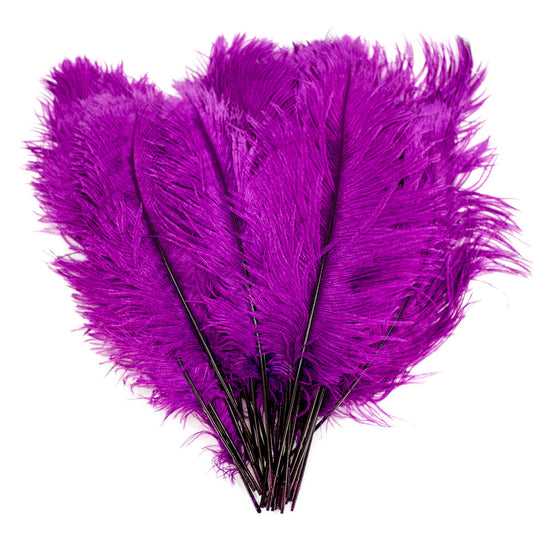 Ostrich Feathers - 16-18" Tail Feathers - Purple
