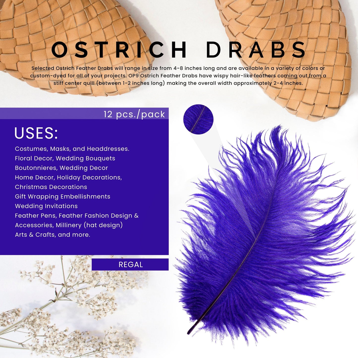 Ostrich Feathers 4-8" Drabs - Regal