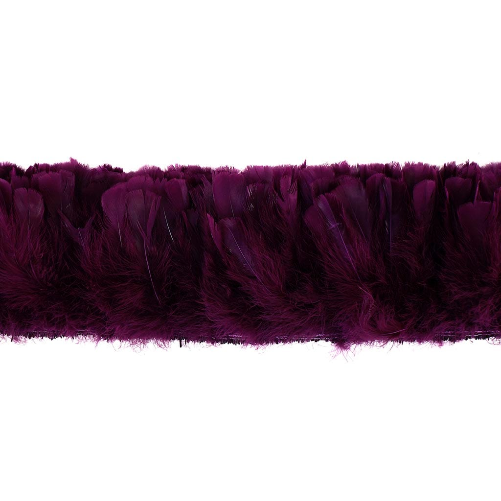 Parried Turkey Ruff Feathers - 1/2YD - Purple