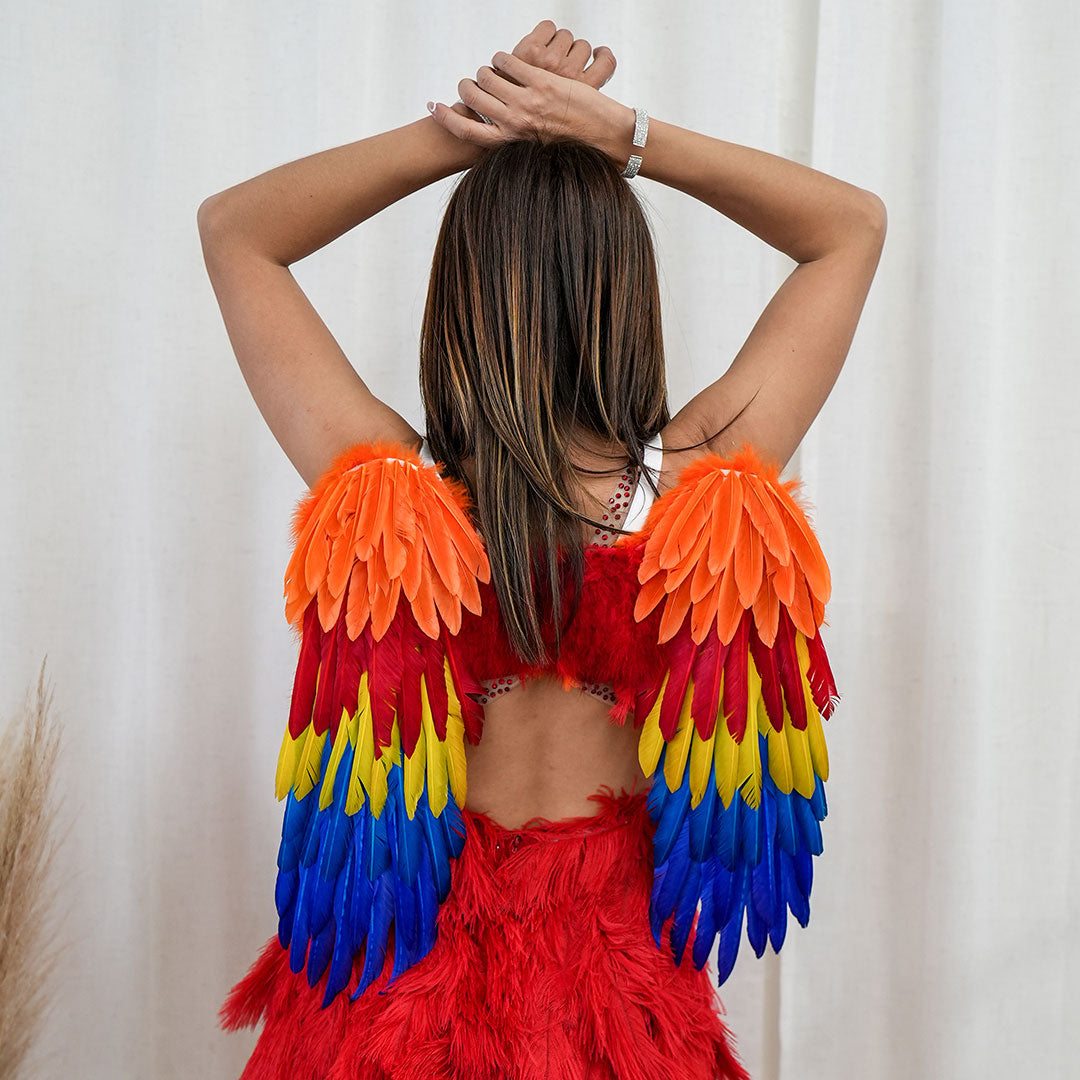 Scarlet Macaw Costume Feather Wings