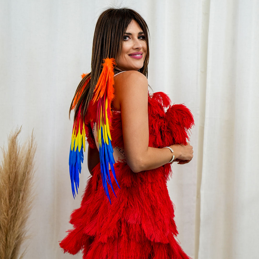 Scarlet Macaw Costume Feather Wings