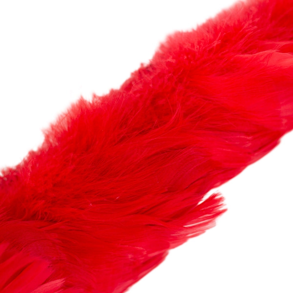 Strung Goose Coquille Feathers 3-4" -- 1/4 lb-Hot Red