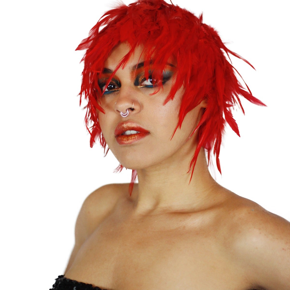 Hackle Feather Wig-Solid - Red