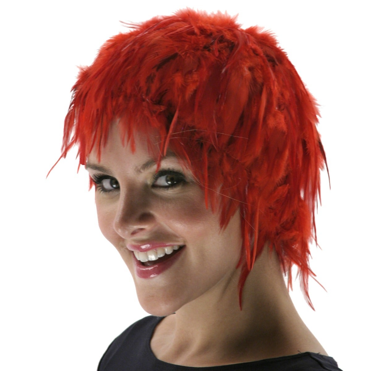 Hackle Feather Wig-Solid - Red